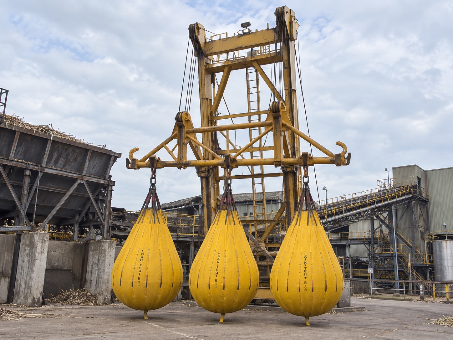 Reference-based illustration of Hi-Lo unloader testing at a sugar mill