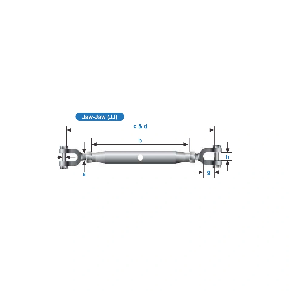 Closed-body Rigging Screw — jaw-jaw — catalogue photograph